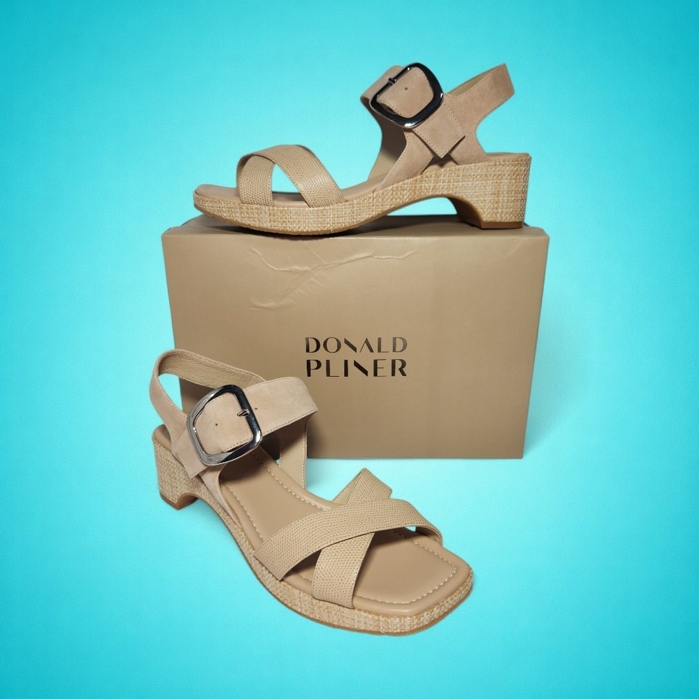 New Donald Pliner Women's Lizard Print Sand Rolli82 Strappy Sandals, Size 8.5
